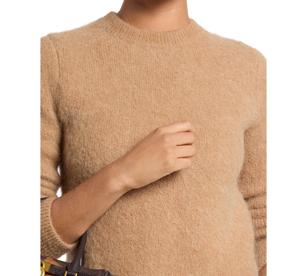 Michael Kors Women's Brushed-Alpaca Crewneck Long-Sleeve Sweater