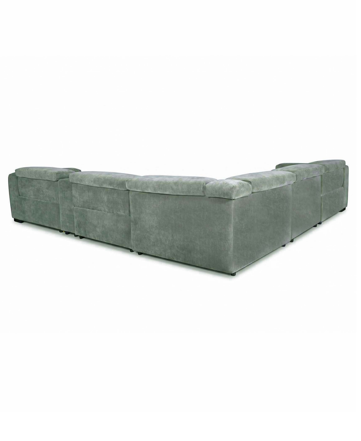 Carltoun 6-Piece Fabric Sectional with 3 Power Recliners Headrest and Console