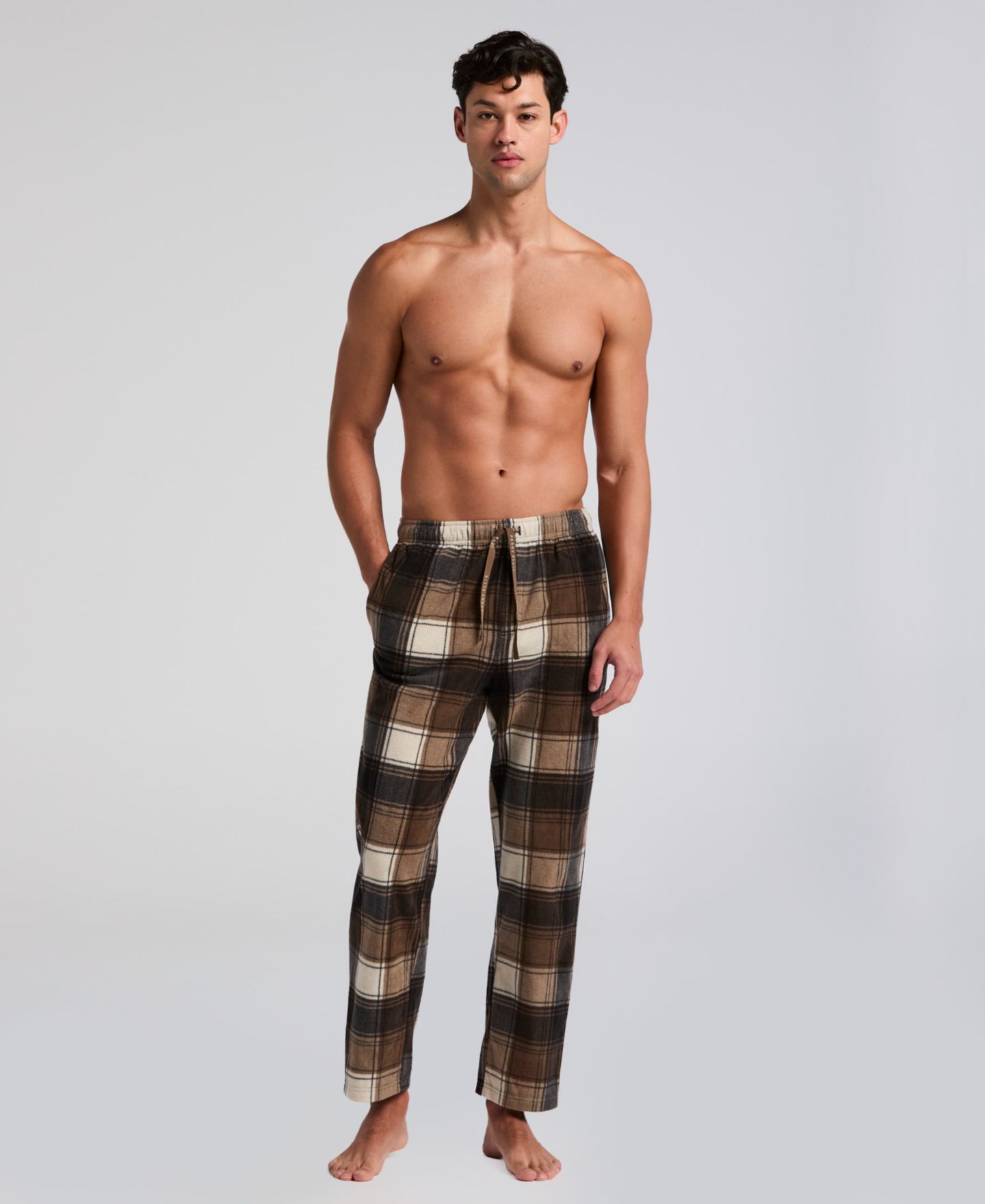 Пижамные брюки для мужчин, флис — Perry Ellis Portfolio, цвет: Шоколадный — фото 2