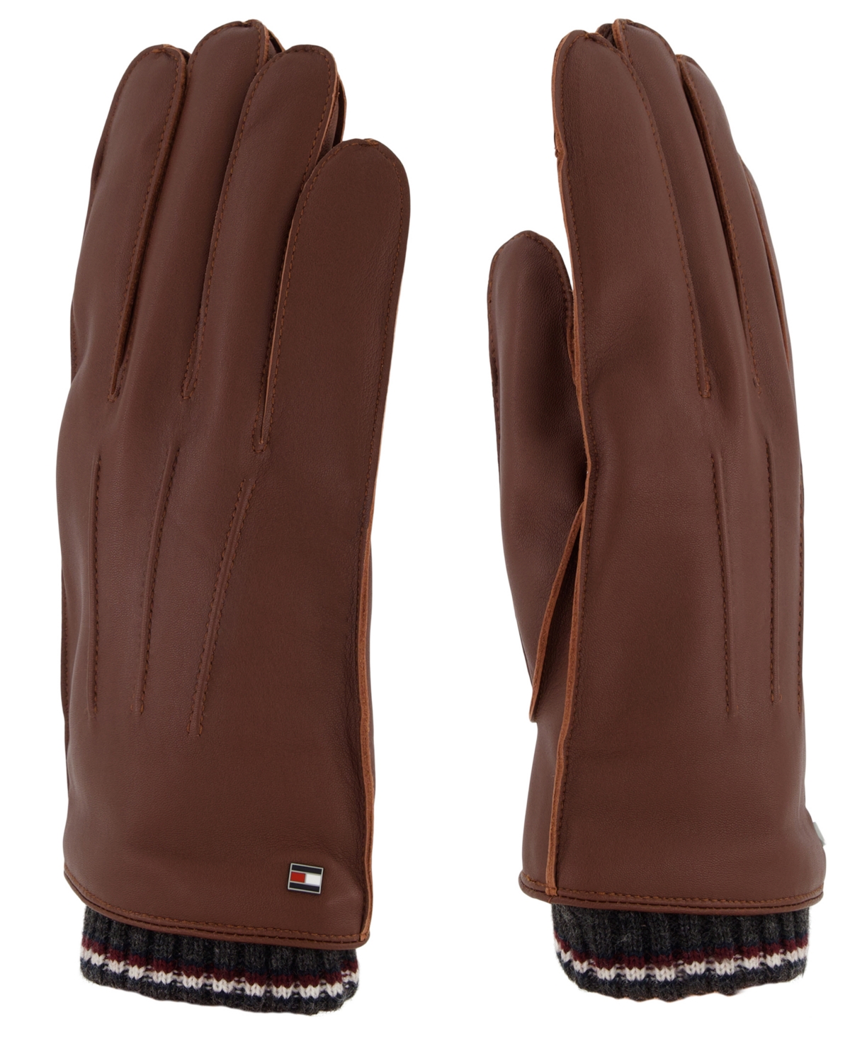 Tommy Hilfiger Men's Global Stripe Touchscreen Leather Gloves