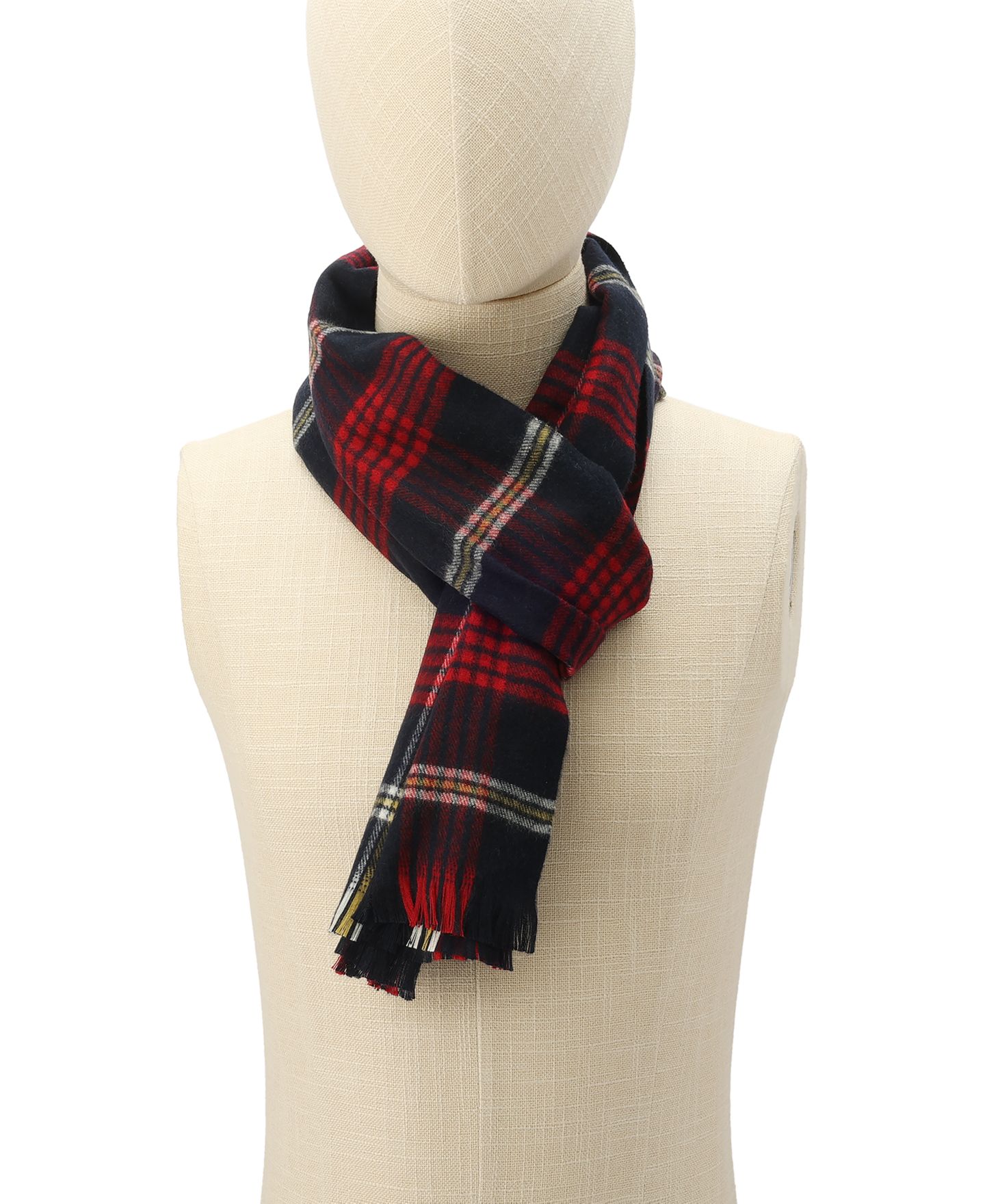 Мужской шарф Tommy Hilfiger Check Plaid Fringe, 17"W x 68"H, цвет: Космический синий разноцветный — фото 4