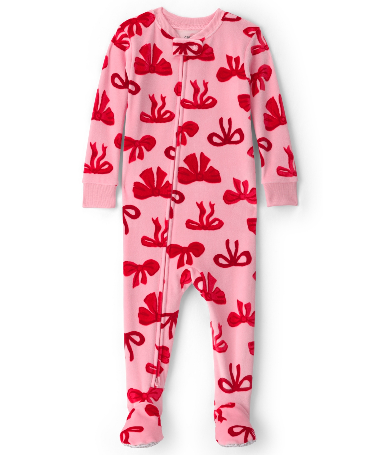 Carter's Baby Girls' Bears & Bows 2-Way Zipper Snug Fit Footed Pajamas
