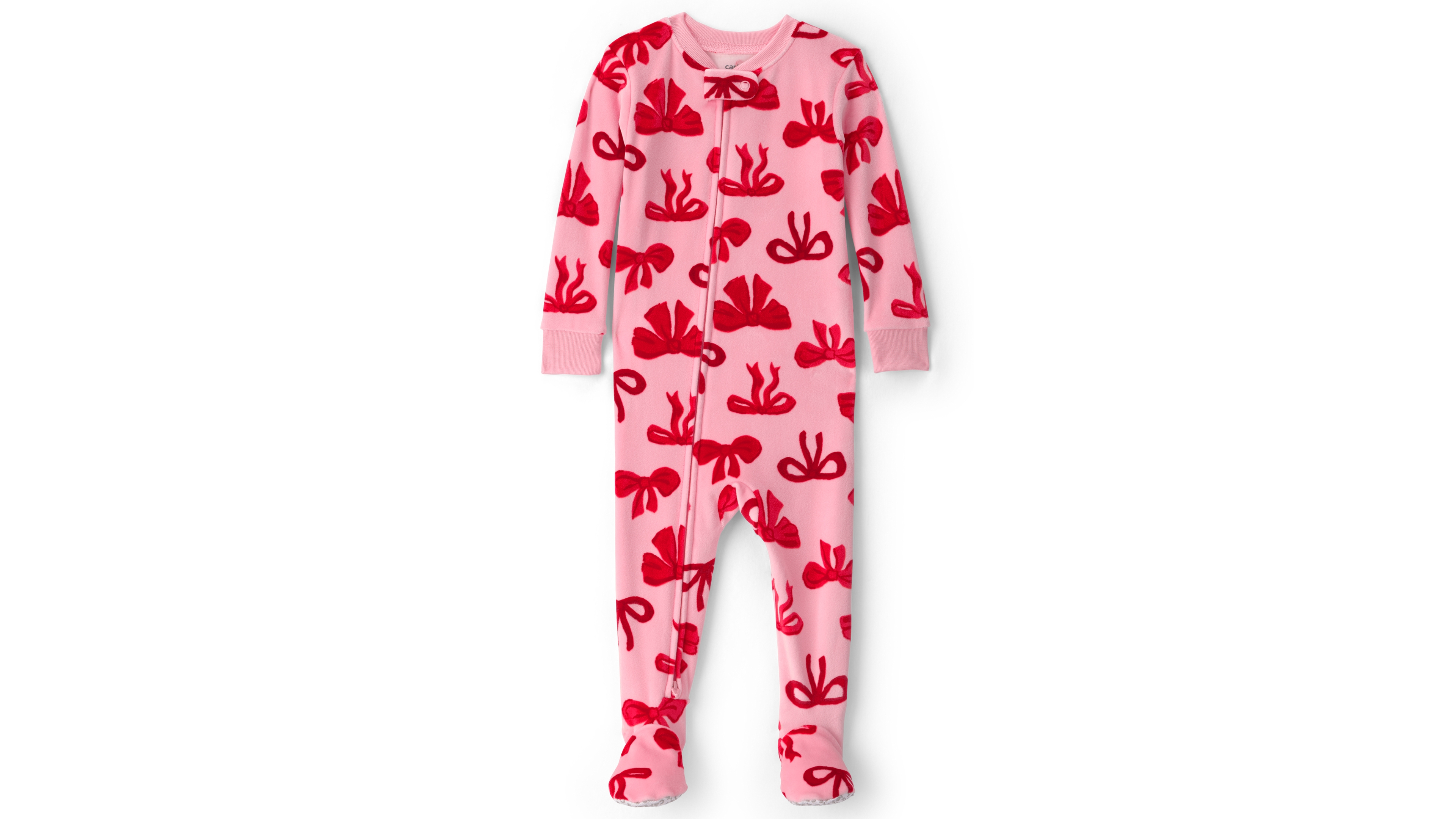 Carter's Baby Girls' Bears & Bows 2-Way Zipper Snug Fit Footed Pajamas