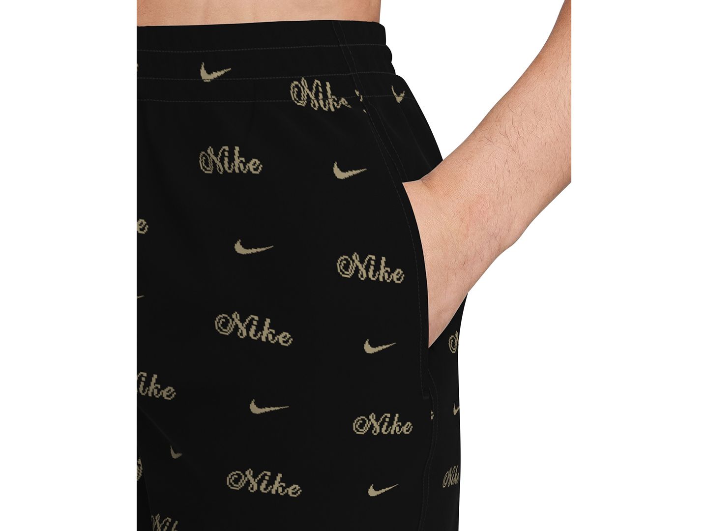 Пляжные шорты Inseam для мужчин, брифы — Nike, цвет: Чёрный — фото 6