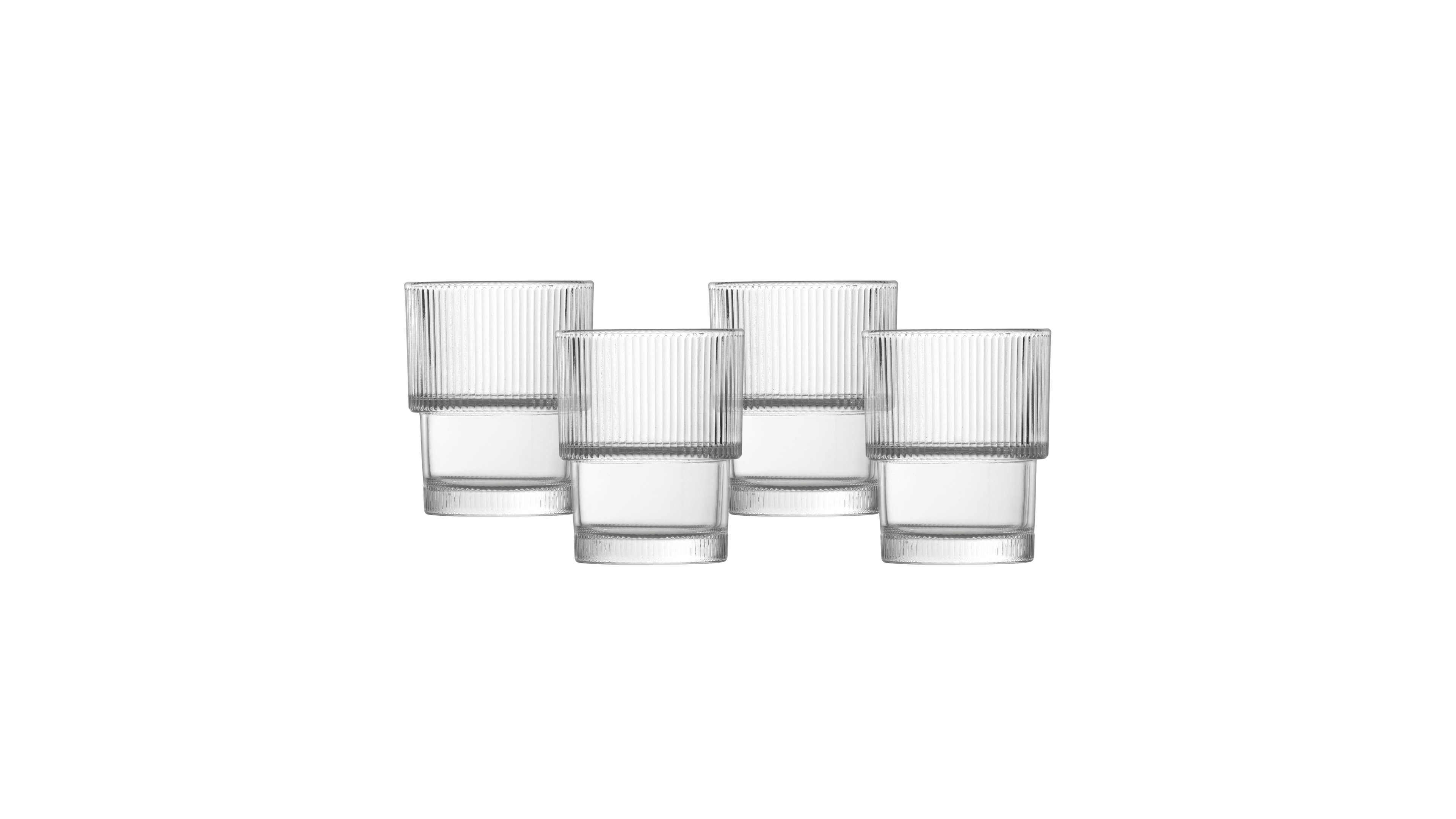 Fortessa Noho Stackable Double Old Fashioned Glasses, Set of 4