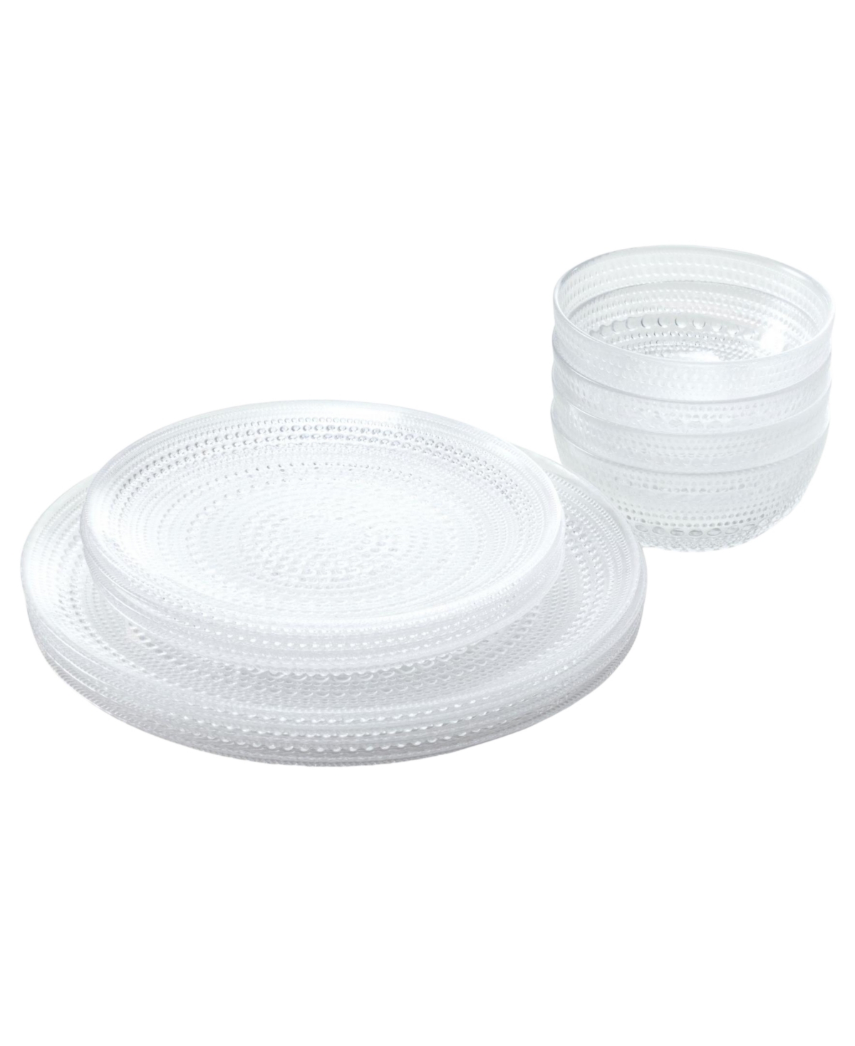 Fortessa Jupiter 12-Piece Dinnerware Set, Service for 4 - Clear