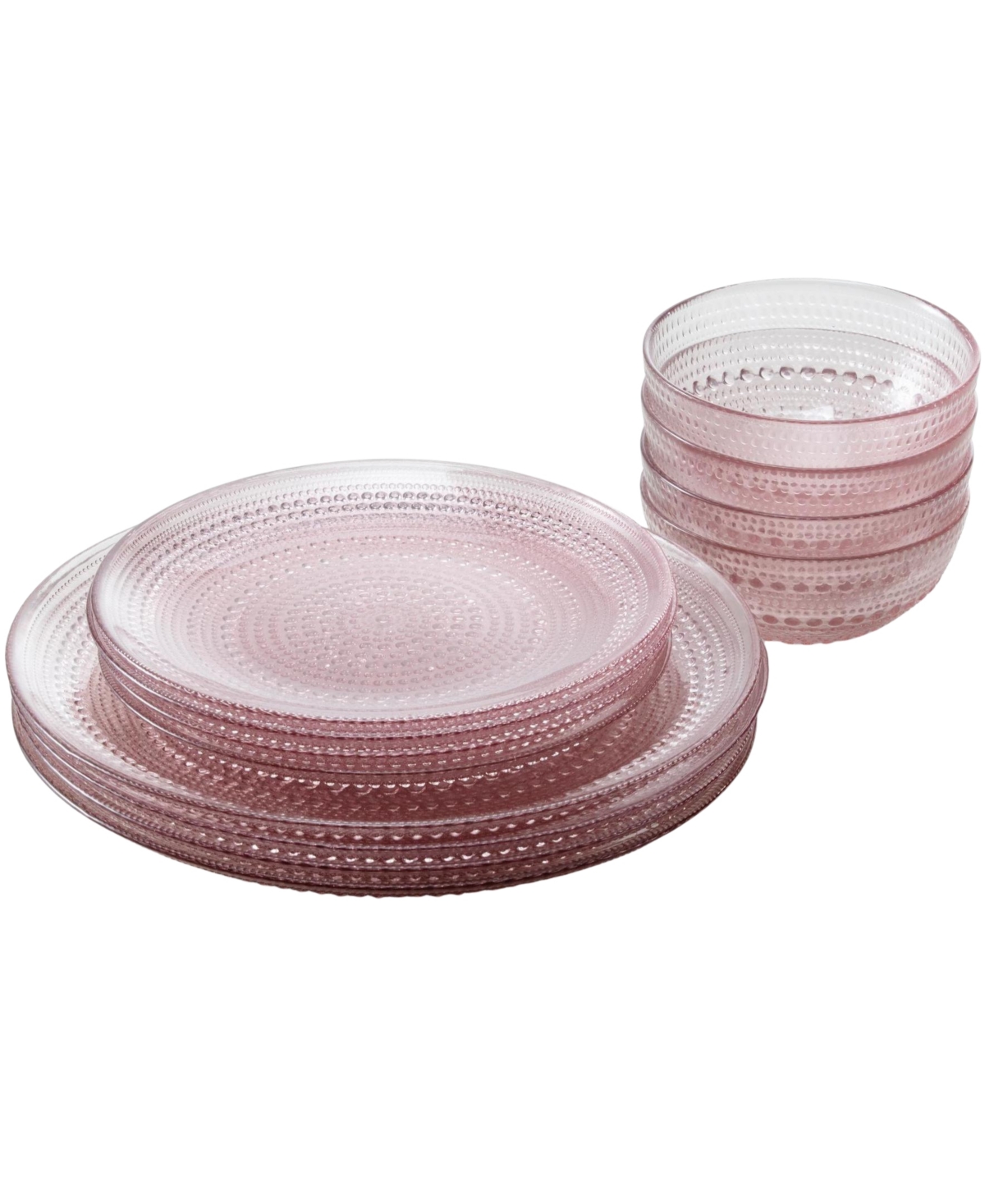 Fortessa Jupiter 12-Piece Dinnerware Set, Service for 4 - Pink