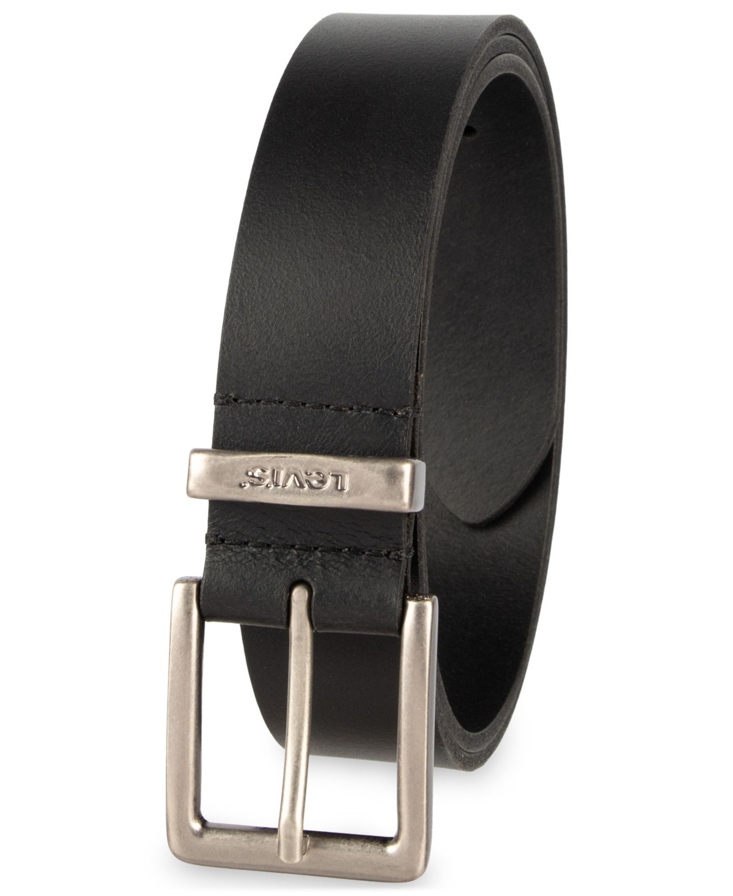 Мужской ремень Levi's 35MM Casual Leather Belt, цвет: Чёрный — фото 2