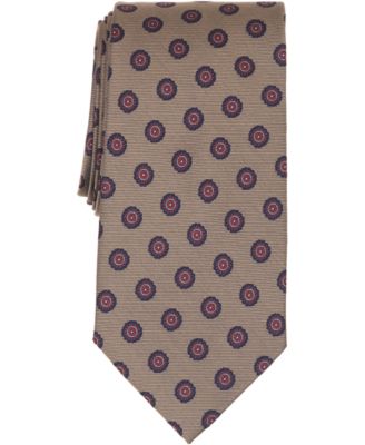 Men's Circle Flower Medall Floral-Medallion Tie