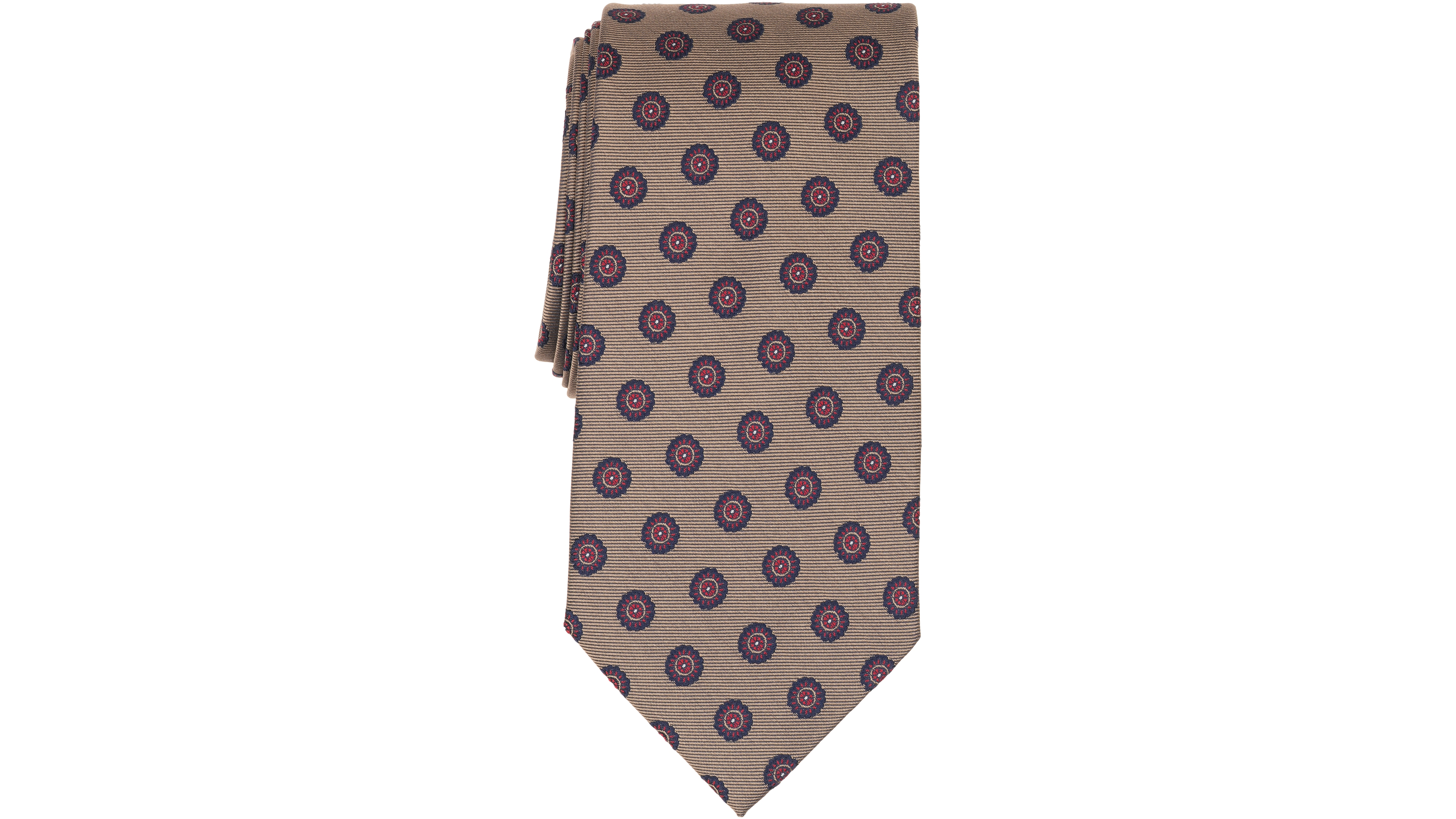 B by Brooks Brothers Men's Circle Flower Medall Floral-Medallion Tie