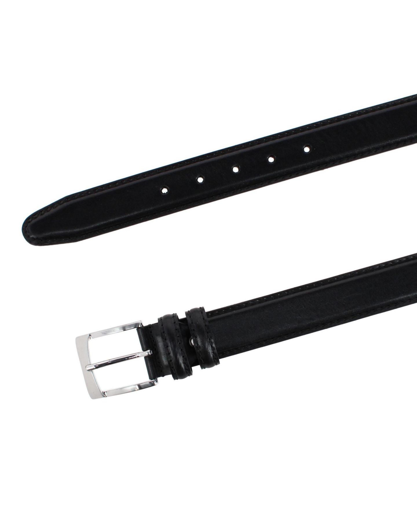 Мужской ремень TRAFALGAR Vincenzo Italian Leather Contrast-Stitch 35mm Belt, цвет: Чёрный — фото 4