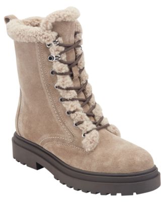 Women's Braylee Lug Sole Lace-Up Shearling Booties