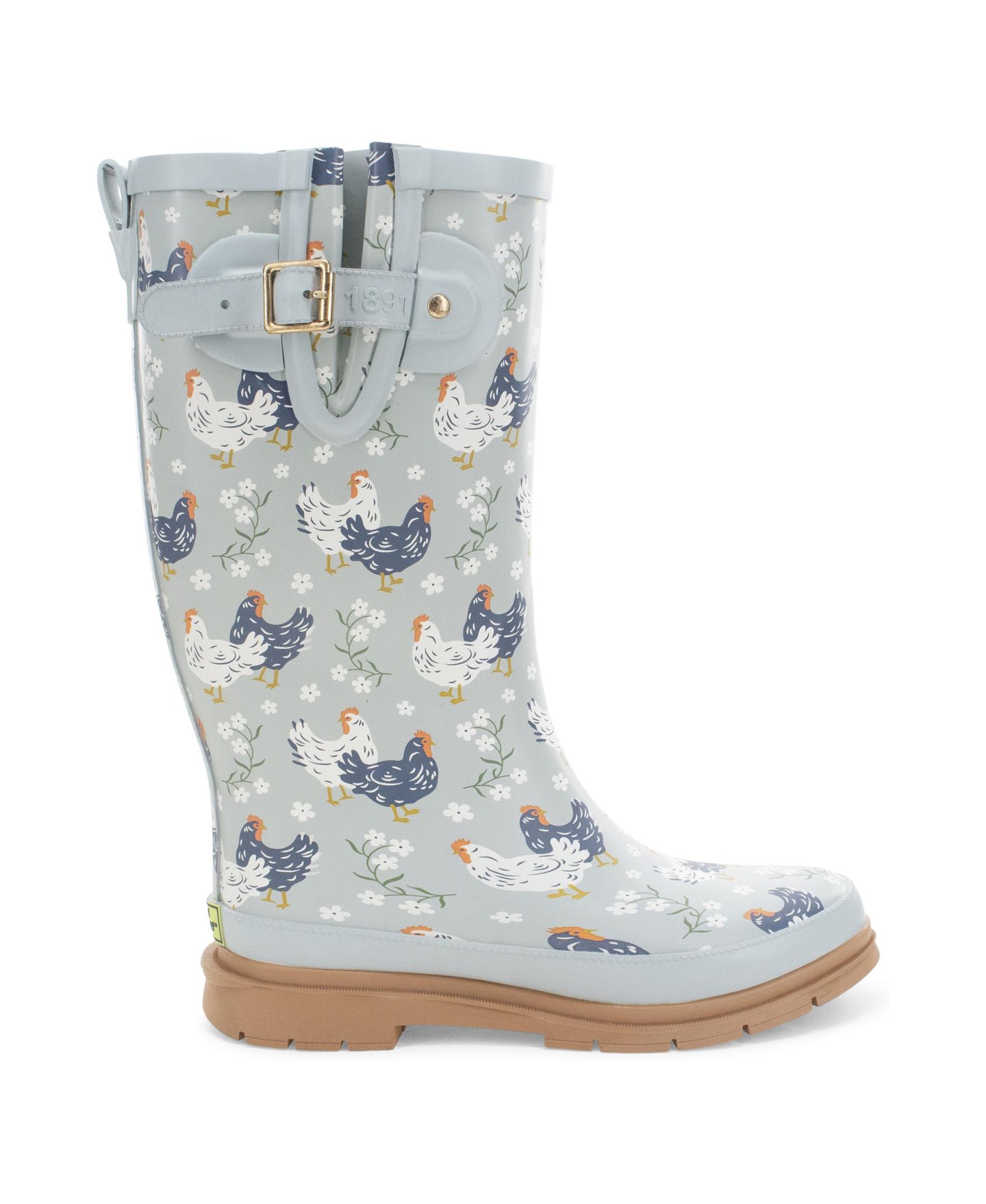 Женские ботинки Western Chief Cottage Chickens Faux Fur Tall Rain Boot, цвет: Синий — фото 3
