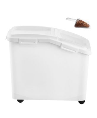 11.4 Gallon Airtight Ingredient Storage Bin with Wheels Scoop and Scale Line for Grain or Pet Food