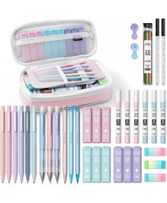 36Pieces Aesthetic School Supplies, Mechanical Pencils 0.5/0.7/0.9/2.0mm with 624 Lead Refills