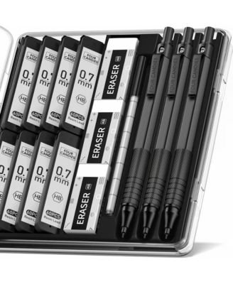 Mechanical Graphite Pencil Set, 3Pieces Metal with Anti-Skid Grip for Artists Professionals