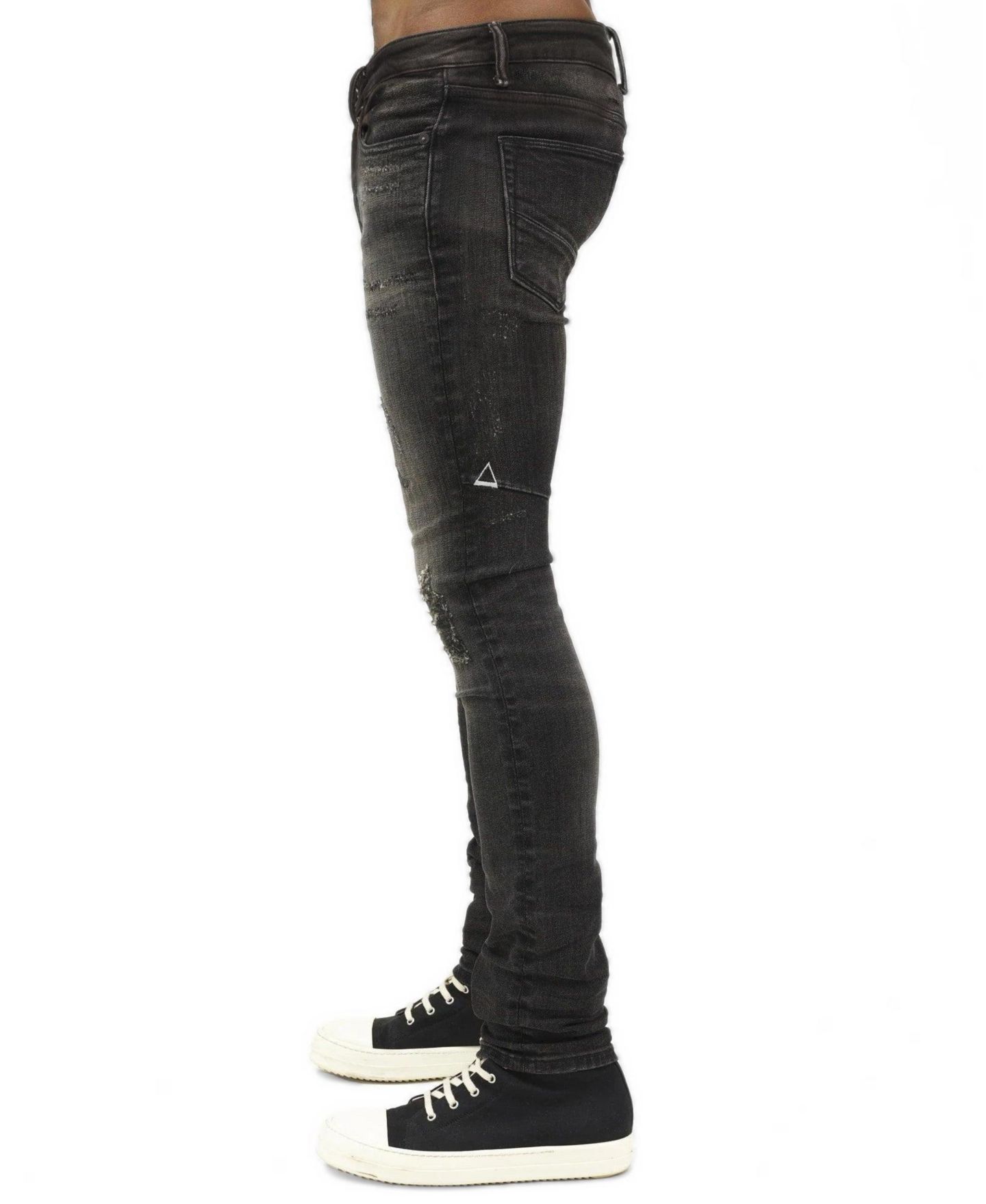 Мужские джинсы Hvman Chosen To Prevail x Cult Strat Super Skinny Stretch Low-Rise, цвет: Shale — фото 2