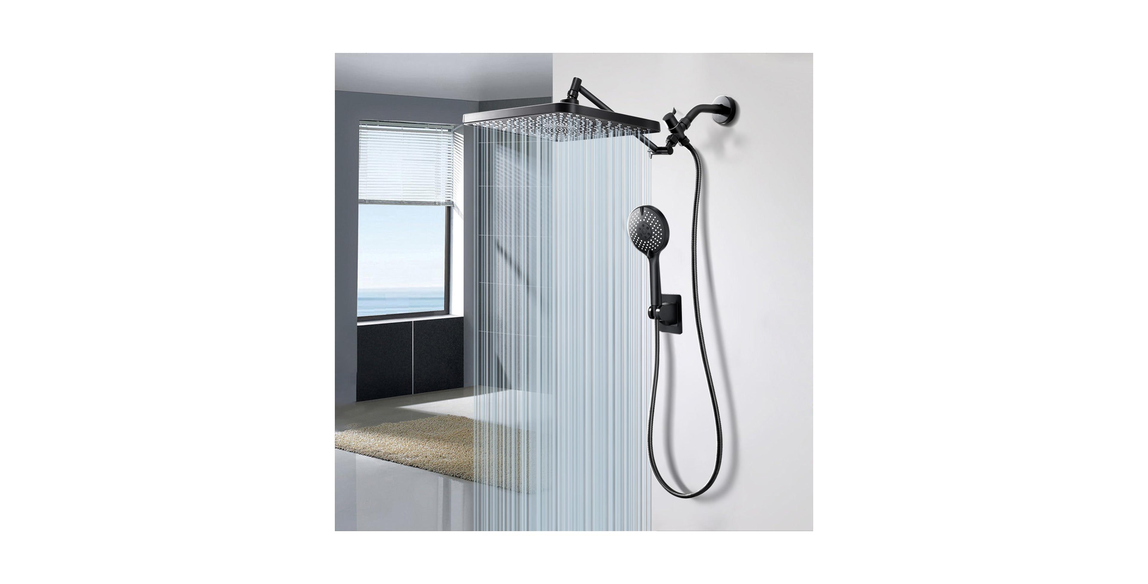 Cyqbd 12.2" Rain Shower Head Starry Sky Handheld Dual Waterfall Air-in Tech