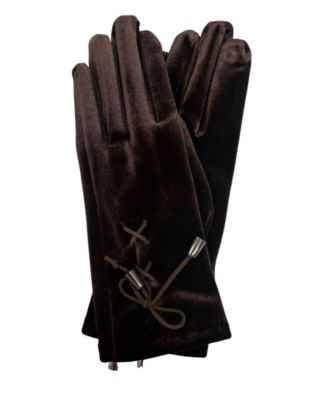 Velvet Lace-Up Gloves
