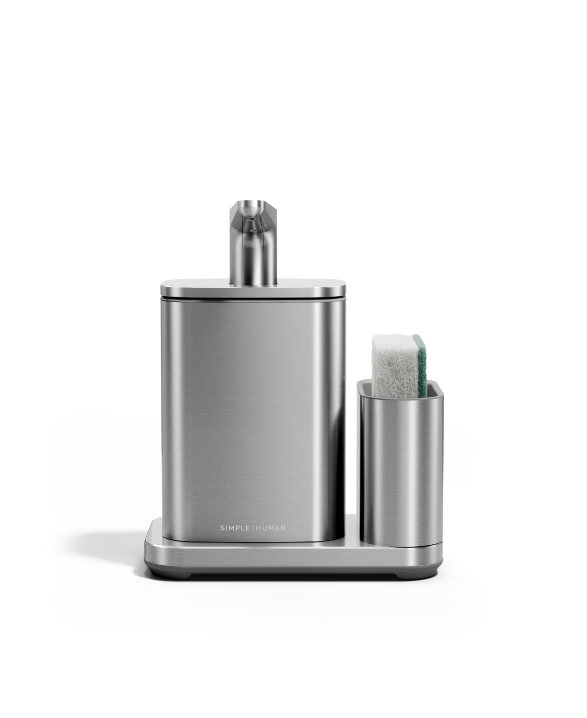 Simplehuman 16oz. Pulse Pump Dish Soap Dispenser With Sponge Caddy In Stainless Steel