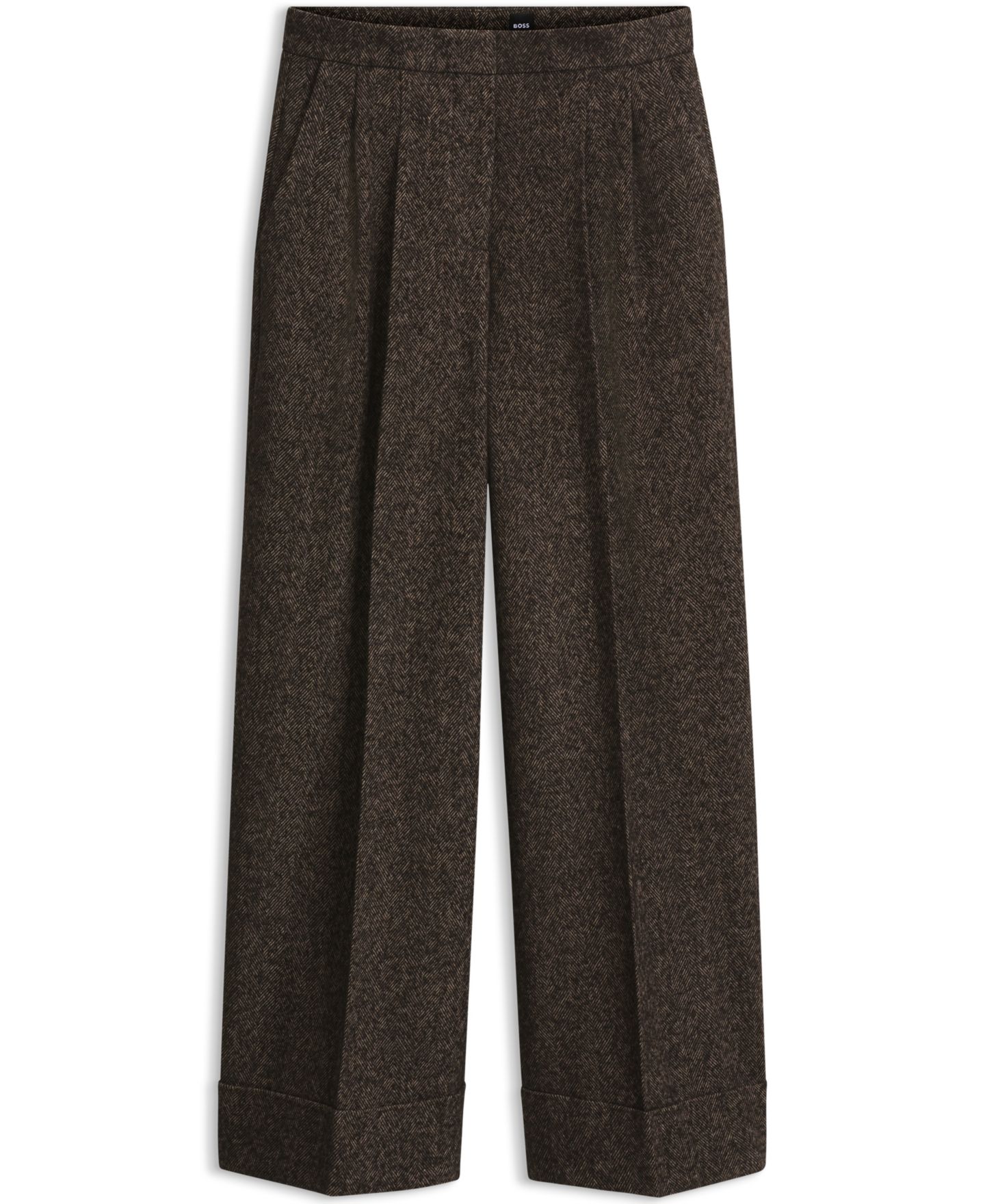 Женские брюки Hugo Boss BOSS by Wool Blend Wide-Leg Herringbone, цвет: Open Misc — фото 2