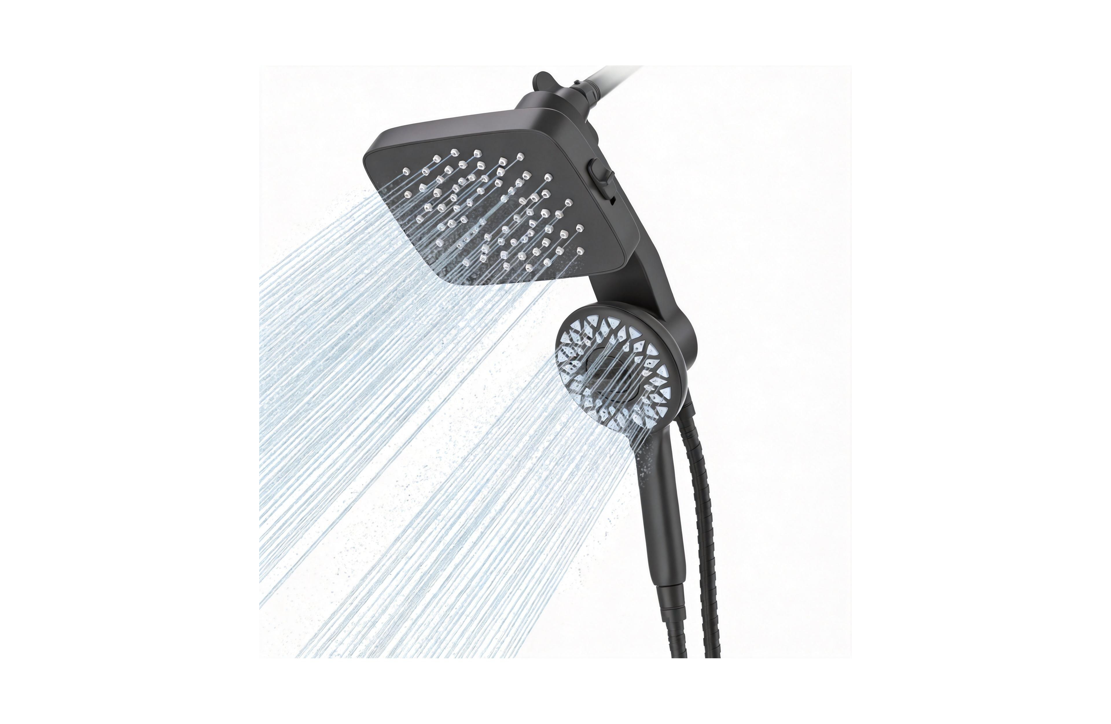 Cyqbd Dual Shower Head Handheld 2-in-1 Rainfall Spray Modes