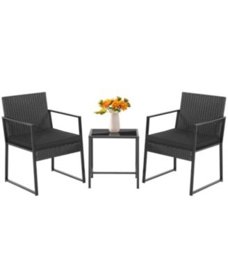 3 Pieces Modern Heavy Duty Patio Furniture Set with Coffee Table