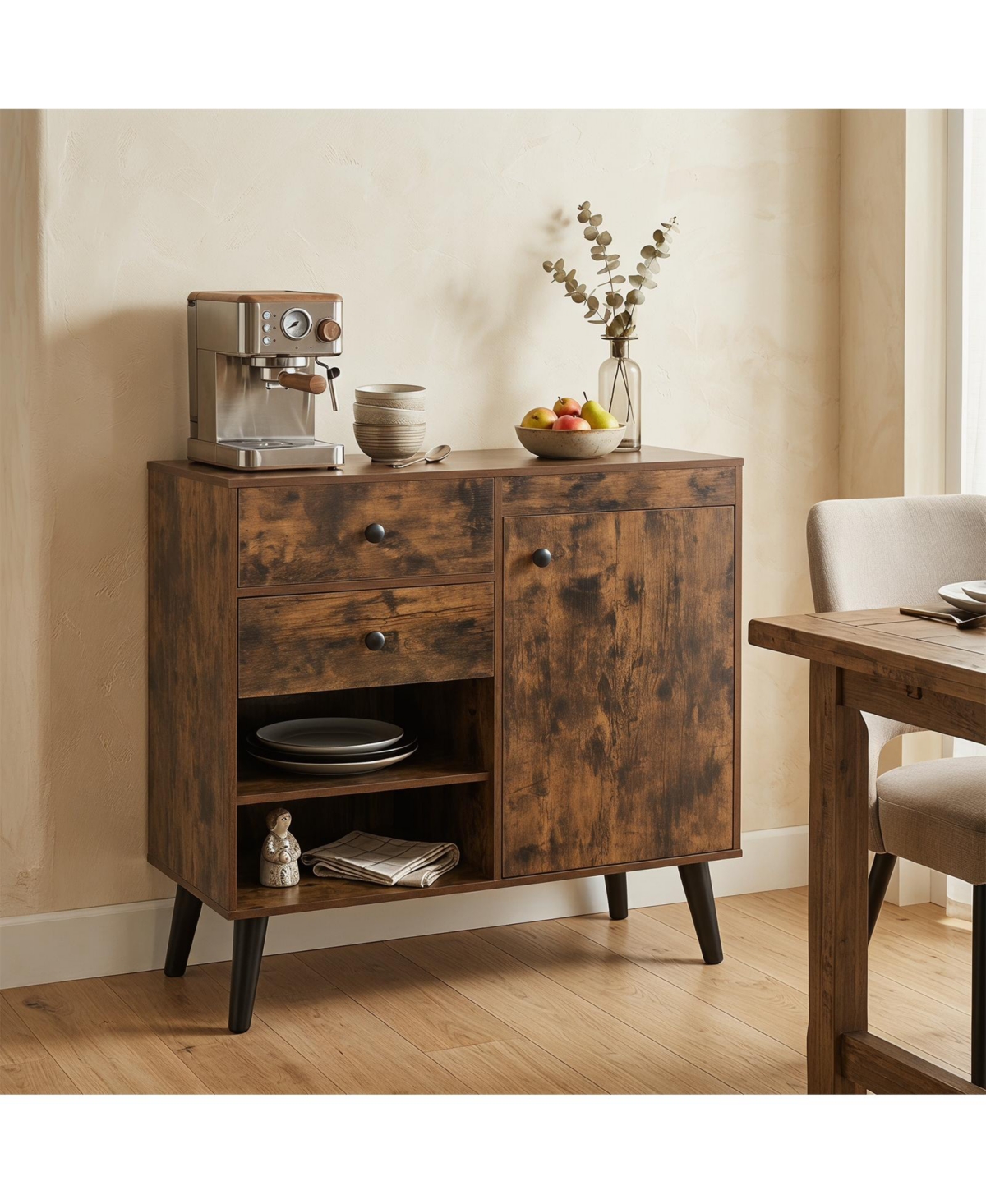 Costway Buffet Cabinet with Storage, 31" Sideboard Credenza Door