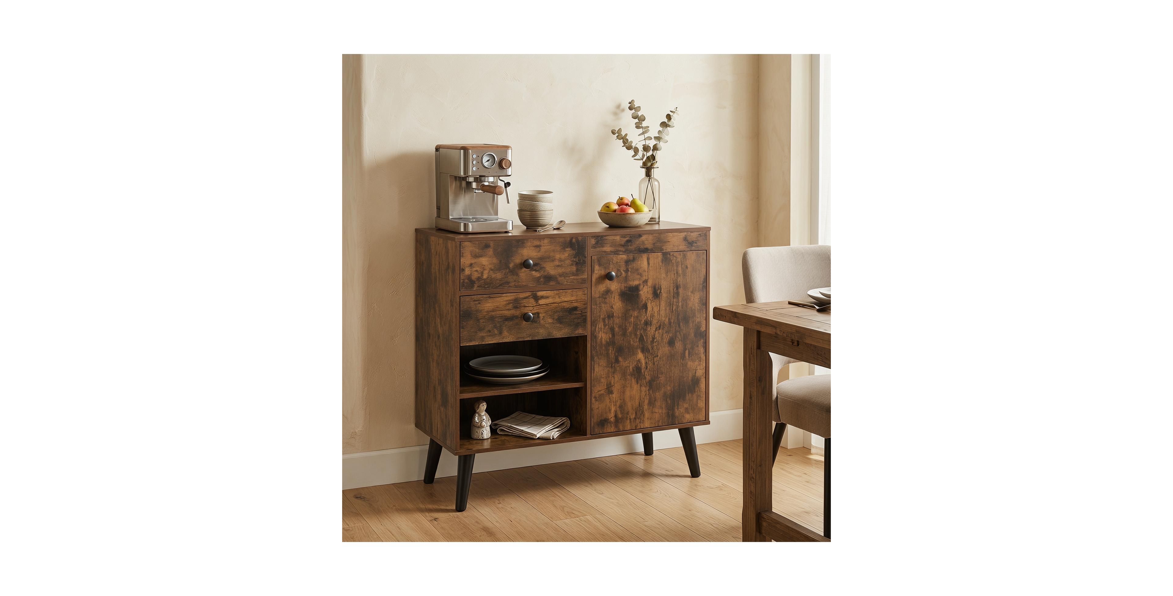 Costway Buffet Cabinet with Storage, 31" Sideboard Credenza Door