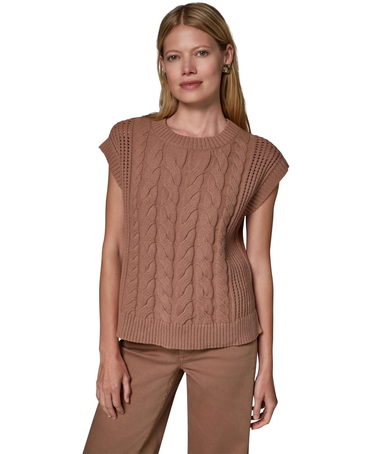 Donna Karan Weekend Women's Sleeveless Cable-Knit Boxy Sweater Vest