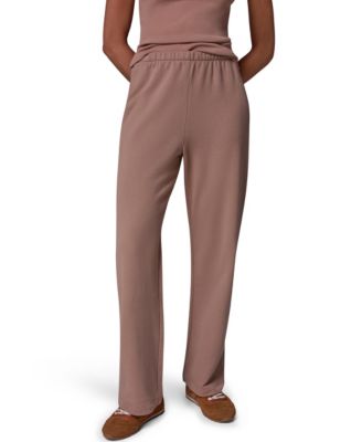 Women's French Terry Wide-Leg Mid-Rise Pants