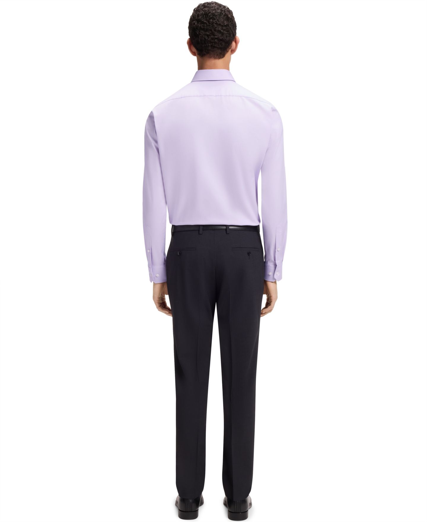 Мужская рубашка Hugo Boss Stretch Cotton Dress Shirt, цвет: Фиолетовый — фото 2