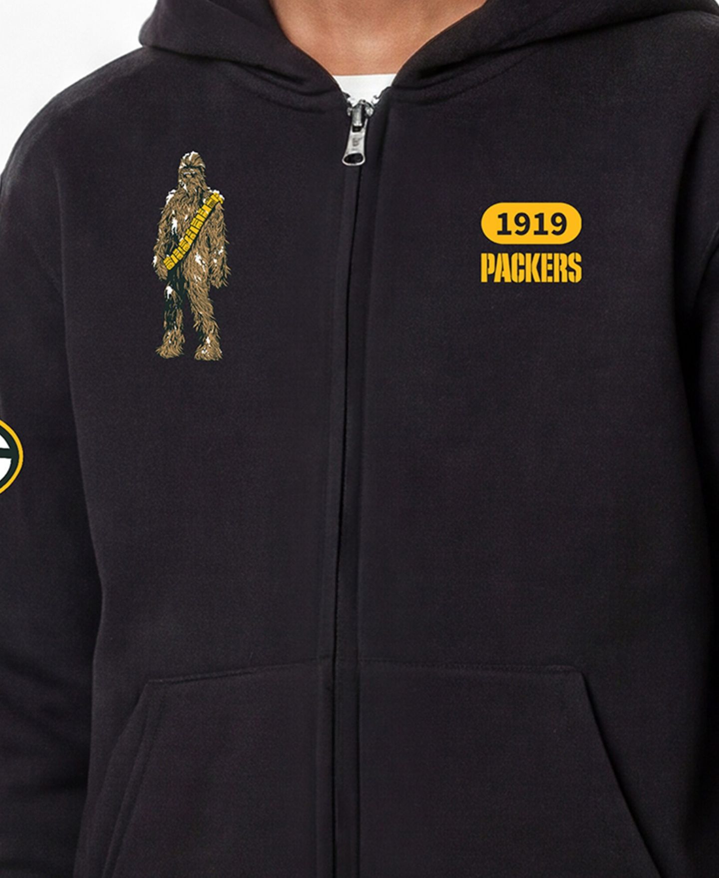 Детское худи Champion Black Green Bay Packers Disney X Champion Full-Zip — фото 3