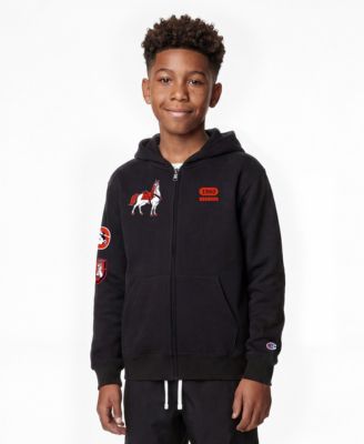 Big Boys and Girls Black Denver Broncos Disney X Champion Full-Zip Hoodie