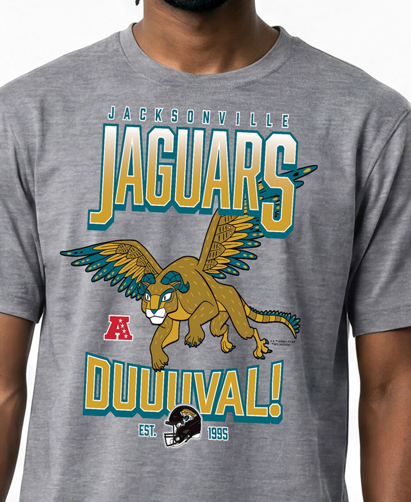 Мужская футболка Champion Gray Jacksonville Jaguars Disney X Champion All Star — фото 3