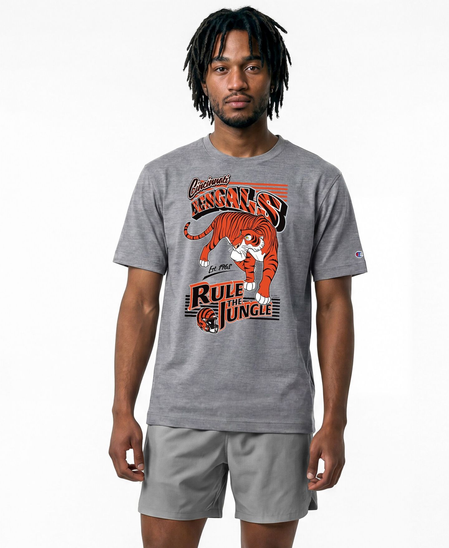 Мужская футболка Champion Gray Cincinnati Bengals Disney X Champion All Star — фото 1