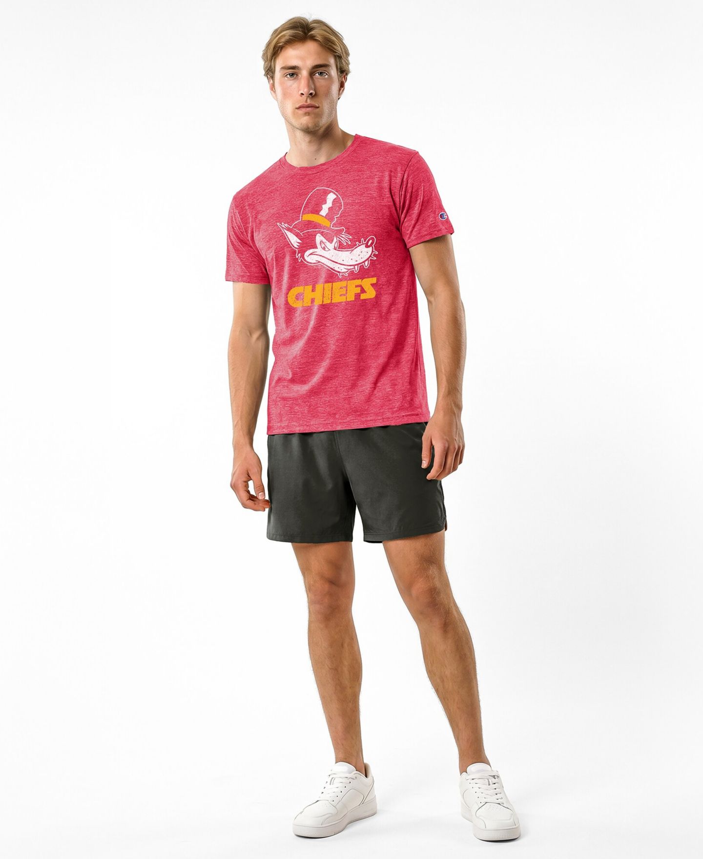 Мужская футболка Champion Red Kansas City Chiefs Disney X Champion Tri-Blend — фото 5