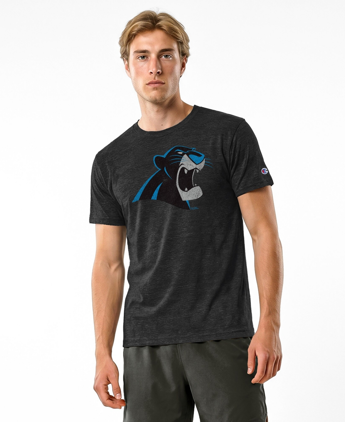 Champion Men's Black Carolina Panthers Disney X Tri-Blend T-Shirt
