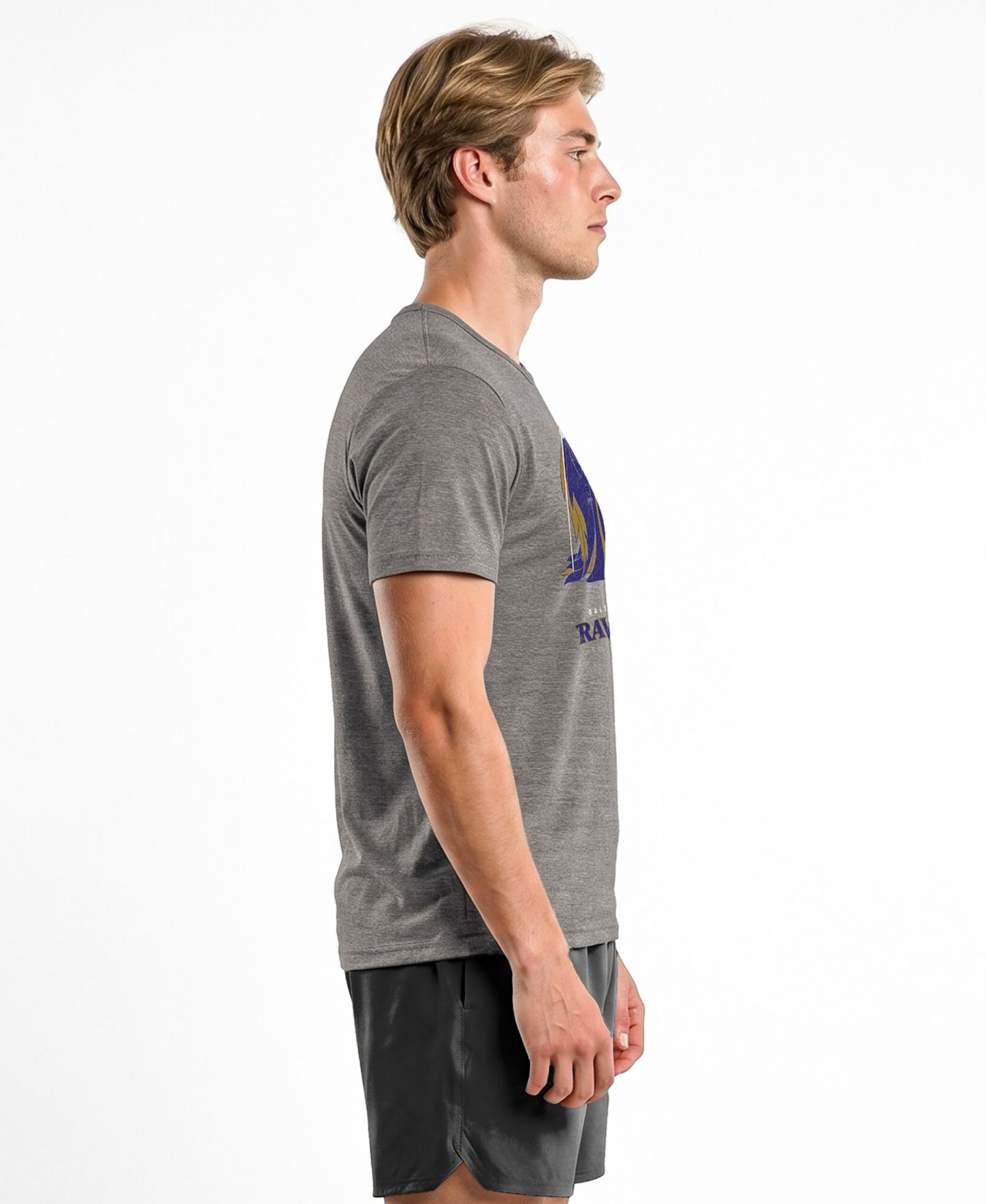Мужская футболка Champion Gray Baltimore Ravens Disney X Champion Tri-Blend — фото 5