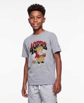 Big Boys and Girls Heather Gray San Francisco 49ers Disney X Champion T-Shirt