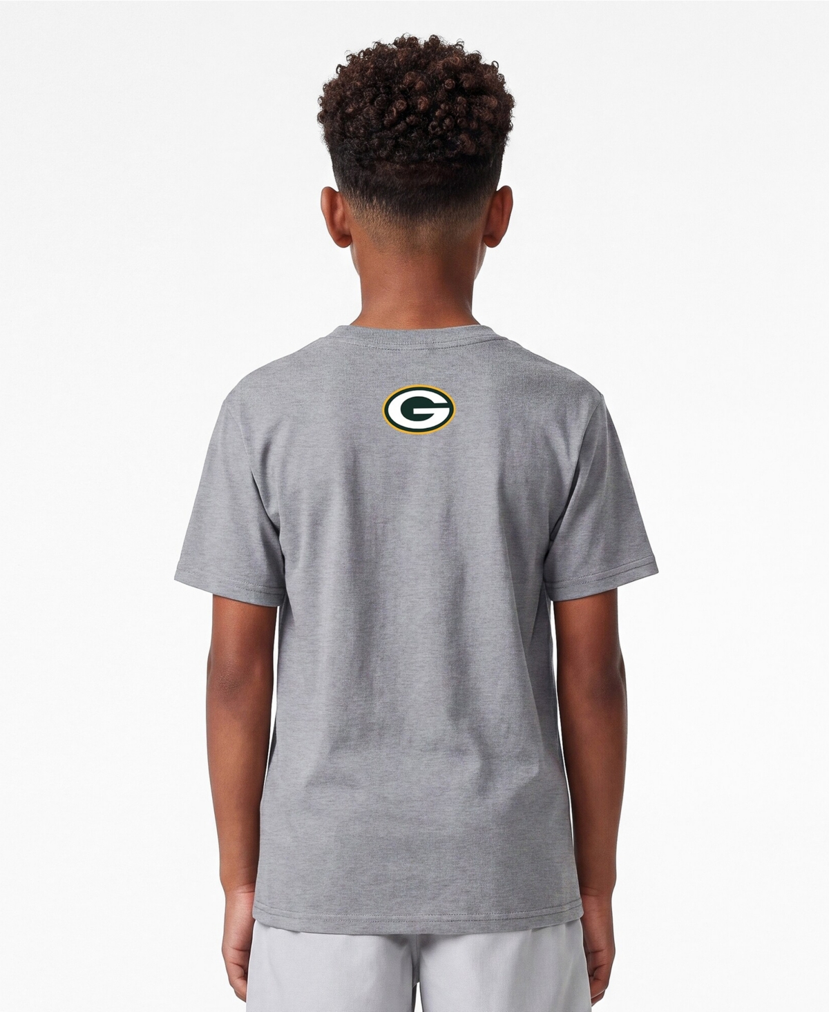 Champion Big Boys and Girls Heather Gray Green Bay Packers Disney X T-Shirt