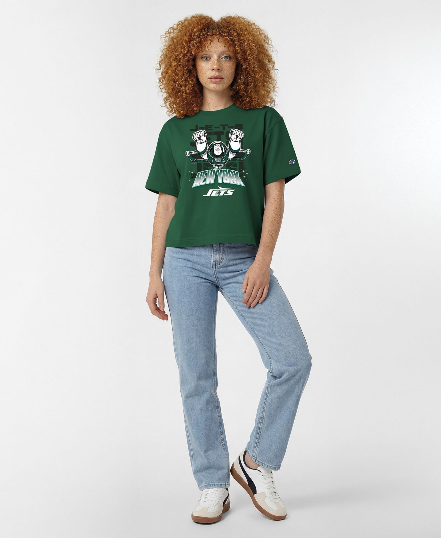 Женская футболка Champion Green New York Jets Disney X Champion All Star — фото 4
