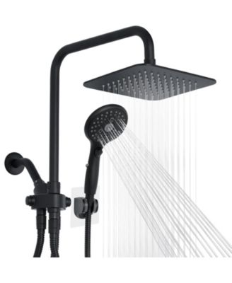 8'' Rainfall Shower Head Handheld Spray Adjustable Slide