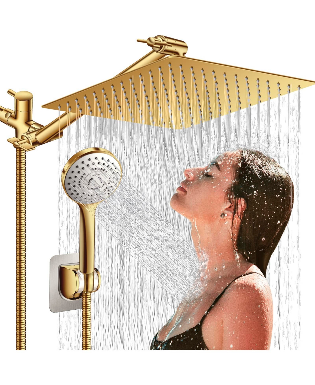 Cyqbd 12'' Shower Head With Handheld High Rainfall Extension Arm