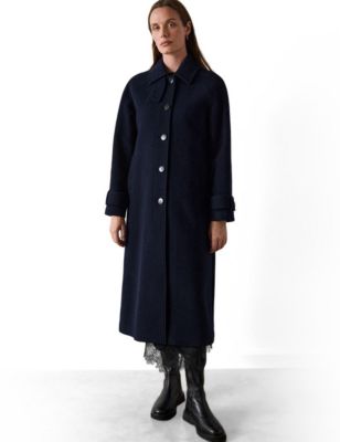 Women's Funnel Neck Longline Coat