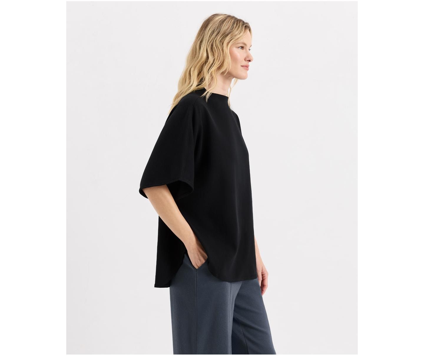 Женский топ Pact Organic Cotton Roam Capelet, цвет: Чёрный — фото 2