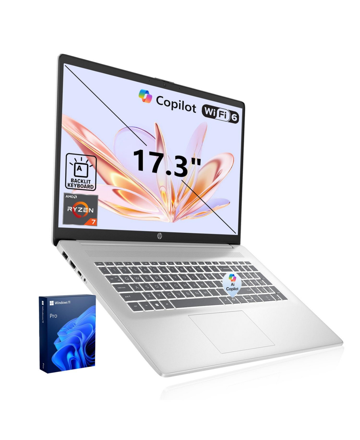 Hp 17z-cp300 17.3" Amd Ryzen 7 7730U Numeric Keypad Laptop