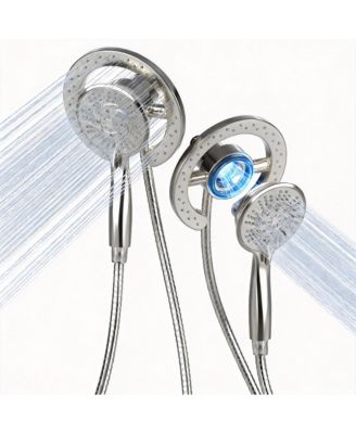 2-in-1 Shower Head Handheld 10 Mode Dual Combo Round Kit