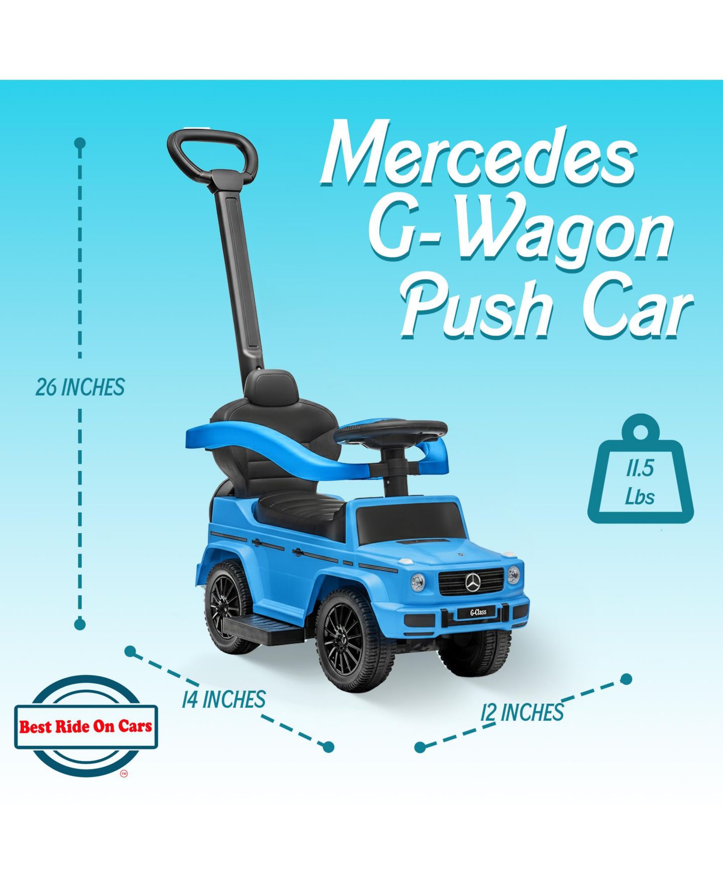 Детская игрушка Best Ride on Cars Mercedes G-Wagon 3-in-1 Design Push Car with Under-Seat Storage, Ages 1.5+ — фото 9