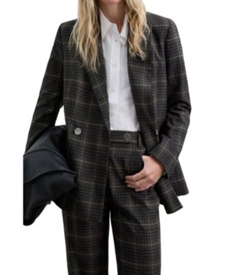 Women's Check Double-Breasted Blazer